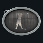 Boucle De Ceinture Ovale Vintage Golfer ; Cool<br><div class="desc">Cool grunge métal industriel look golfing golf knickers balle design sport vintage. Idéal pour les cadeaux ! Disponible sur les tee - shirts, les boîtiers de smartphones, les mousepads, les porte - clés, les affiches, les cartes, les couvertures électroniques, les manches d'ordinateur portable / carnet, les casquettes, les tasses, et...</div>