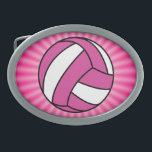 Boucle De Ceinture Ovale Volley-ball rose<br><div class="desc">Vous aimerez cette jolie fille de volley-ball rose design. Idéal pour les cadeaux ! Disponible sur les tee - shirts, les boîtiers de smartphones, les mousepads, les porte - clés, les affiches, les cartes, les couvertures électroniques, les manches d'ordinateur portable / carnet, les casquettes, les tasses, et plus encore! Visitez...</div>