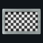 Boucle De Ceinture Rectangulaire à damiers ceinture<br><div class="desc">Cette boucle de ceinture ressemble à un drapeau à damiers. Le design est issu de l'art original.</div>