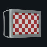Boucle De Ceinture Rectangulaire à damiers rouge et blanc<br><div class="desc">Cool classique rouge et blanc à damiers motif est fait de rangées de carrés alternant blanc et rouge. N'hésitez pas à customiser le produit pour en faire votre propre produit. numériquement a créé une image de 9000 x 6000 pixels. Copyright ©2013 Claire E. Skinner, Tous droits réservés. Pour voir ce...</div>