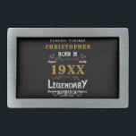 Boucle De Ceinture Rectangulaire Anniversaire Personnalisé Meilleur Père Jamais Lég<br><div class="desc">Design vintage chaque année boucle de ceinture "Original Quality Legendary Inspiration" pour ce père spécial. Ajoutez le nom et l'année souhaités dans les champs modèles en créant un unique 40ème, 50ème, 60ème ou n'importe quel objet de célébration d'anniversaire. Faites équipe avec les cadeaux, accessoires de fête et vêtements correspondants disponibles...</div>