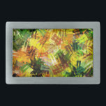 BOUCLE DE CEINTURE RECTANGULAIRE ARBRES D'ÉTÉ<br><div class="desc">Un design impressionniste d'arbres d'été.</div>