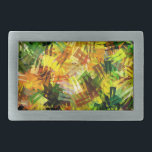 BOUCLE DE CEINTURE RECTANGULAIRE ARBRES D'ÉTÉ<br><div class="desc">Un design impressionniste d'arbres d'été.</div>