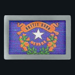 Boucle De Ceinture Rectangulaire Bataille du Nevada soutenue<br><div class="desc">Le surnom de l'état du Nevada est bataille soutenue et c'est devise est tout pour notre pays.</div>