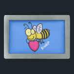 Boucle De Ceinture Rectangulaire Belle abeille drôle avec dessin animé du coeur<br><div class="desc">Cela peut concevoir des caractéristiques de notre abeille mignonne et drôle portant un coeur. Soyez heureux !</div>