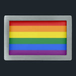 Boucle De Ceinture Rectangulaire Belle Buckle avec drapeau de la Rainbow Pride LGBT<br><div class="desc">Élégante boucle de ceinture avec drapeau de la Rainbow Pride LGBT. Ce produit est personnalisable.</div>