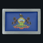 Boucle De Ceinture Rectangulaire Belt Buckle avec drapeau de l'État de Pennsylvanie<br><div class="desc">Ajoutez une touche vibrante de l'esprit de Pennsylvanie à votre tenue avec notre boucle à ceinture exclusive avec le drapeau de Pennsylvanie! Réalisée avec une attention minutieuse aux détails, cette boucle de ceinture est plus qu'fonctionnelle, c'est une célébration du patrimoine de la Pennsylvanie et de la fierté de l'État. Le...</div>