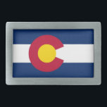 Boucle De Ceinture Rectangulaire Belt Buckle avec drapeau de l'État du Colorado<br><div class="desc">Faites une déclaration audacieuse et présentez votre fierté au Colorado avec cette boucle à ceinture accrocheuse avec le drapeau du Colorado ! Réalisée avec soin du détail, cette boucle à ceinture est plus qu'un simple accessoire de mode, c'est une célébration du riche patrimoine du Colorado et des paysages époustouflants. Le...</div>