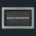 Boucle De Ceinture Rectangulaire "Black lives matter" noir blanc minimaliste<br><div class="desc">"Black lives matter" noir blanc minimaliste Ceinture boucle</div>