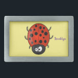 Boucle De Ceinture Rectangulaire Caricature de coccinelle rouge joyeux<br><div class="desc">Cette coccinelle mignonne est amusante pour les amoureux des insectes. Dessiné dans un adorable style d'illustration de dessin animé.</div>