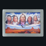Boucle De Ceinture Rectangulaire chef indigène américain<br><div class="desc">Célèbres chefs indiens amérindiens</div>