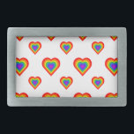 Boucle De Ceinture Rectangulaire Coeur arc-en-ciel<br><div class="desc">Motif de coeur arc-en-ciel. Design exclusif.</div>