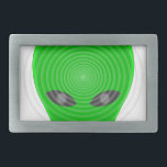 Boucle De Ceinture Rectangulaire Contrôle mental de la tête de l'Alien<br><div class="desc">Cerveau vagues d'une tête alien. Dessin dessiné original.</div>