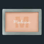Boucle De Ceinture Rectangulaire Couleur de pêche de 2024 avec nom Monogramme perso<br><div class="desc">Couleur pêche tendance de 2024 avec nom Monogram. Créez un cadeau unique et personnalisé avec une touche personnalisée ! Sélectionnez un jeu de polices et de couleurs qui convient à votre style,  arrangez tout de manière visuellement attrayante à l'aide de l'outil d'édition.</div>