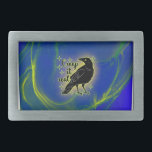 Boucle De Ceinture Rectangulaire Creuse Il Réel Avec Corbeau<br><div class="desc">Creep It Real With Raven Belt Buckle</div>