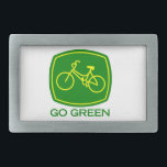Boucle De Ceinture Rectangulaire Devenez écolo<br><div class="desc">Rien ne tourne comme un vélo. Transport simple,  efficace et à faible émission de carbone. Pourquoi utiliser la voiture pour de courts trajets - devenez écolo!</div>