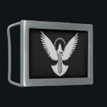 Boucle De Ceinture Rectangulaire Dove avec clé<br><div class="desc">Flying dove with simple key icon.</div>