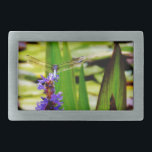 Boucle De Ceinture Rectangulaire Dragonfly lotus and purple flower<br><div class="desc">Photo prise par Sandy Closs au lac Arrowhead. dragon,  mouche,  mouches,  libellules,  libellules,  libellules,  volants,  dragons,  dragons,  insectes,  insectes,  jardin,  nature,  croissance,  plantes,  libellules et mouches, </div>