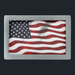 Boucle De Ceinture Rectangulaire Drapeau américain<br><div class="desc">Drapeau américain</div>