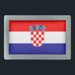 Boucle De Ceinture Rectangulaire Drapeau croate<br><div class="desc">Le drapeau national de la Croatie.</div>