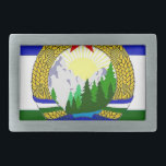 Boucle De Ceinture Rectangulaire Drapeau de Cascadia socialiste<br><div class="desc">Drapeau de Cascadia socialiste</div>
