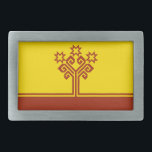 Boucle De Ceinture Rectangulaire Drapeau de Chuvashia<br><div class="desc">Drapeau patriotique de Chuvashia.</div>