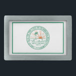 Boucle De Ceinture Rectangulaire Drapeau de Fort Pembroke Pines, Floride<br><div class="desc">Belt Buckle avec un design avec le drapeau de Pembroke Pines,  Floride. Un drapeau blanc avec un sceau vert de la ville au centre</div>