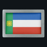Boucle De Ceinture Rectangulaire Drapeau de Khakassie<br><div class="desc">Drapeau patriotique de Khakassie.</div>