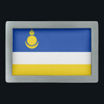 Boucle De Ceinture Rectangulaire Drapeau de la Buryatia patriotique<br><div class="desc">Drapeau patriotique de Buryatia.</div>