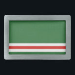 Boucle De Ceinture Rectangulaire Drapeau de la République tchétchène d'Ichkeria<br><div class="desc">Drapeau patriotique de la République tchétchène d'Ichkeria.</div>