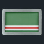 Boucle De Ceinture Rectangulaire Drapeau de la République tchétchène d'Ichkeria<br><div class="desc">Drapeau patriotique de la République tchétchène d'Ichkeria.</div>
