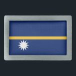 Boucle De Ceinture Rectangulaire Drapeau de Nauru<br><div class="desc">Drapeau patriotique de Nauru.</div>