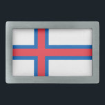 Boucle De Ceinture Rectangulaire Drapeau des îles Féroé<br><div class="desc">Drapeau patriotique des îles Féroé.</div>