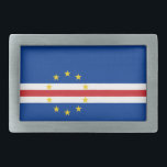 Boucle De Ceinture Rectangulaire Drapeau du Cap-Vert<br><div class="desc">Drapeau patriotique du Cap Vert.</div>
