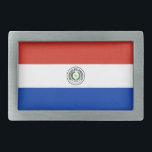 Boucle De Ceinture Rectangulaire drapeau du Paraguay<br><div class="desc">Drapeau patriotique du Paraguay.</div>