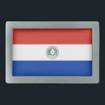 Boucle De Ceinture Rectangulaire drapeau du Paraguay<br><div class="desc">Drapeau patriotique du Paraguay.</div>