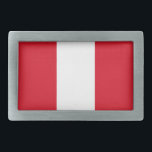 Boucle De Ceinture Rectangulaire Drapeau du Pérou<br><div class="desc">Drapeau patriotique du Pérou.</div>