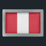 Boucle De Ceinture Rectangulaire Drapeau du Pérou<br><div class="desc">Drapeau patriotique du Pérou.</div>