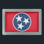 Boucle De Ceinture Rectangulaire Drapeau du Tennessee<br><div class="desc">L'emblème du tristar sur le drapeau de l'état du Tennessee.</div>