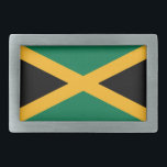 Boucle De Ceinture Rectangulaire Drapeau Jamaïque<br><div class="desc">Drapeau patriotique de Jamaïque.</div>