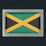 Boucle De Ceinture Rectangulaire Drapeau Jamaïque<br><div class="desc">Drapeau patriotique de Jamaïque.</div>