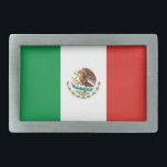 Boucle De Ceinture Rectangulaire drapeau mexicain<br><div class="desc">drapeau mexicain</div>