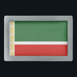 Boucle De Ceinture Rectangulaire Drapeau tchétchène<br><div class="desc">Drapeau patriotique de Tchétchénie.</div>