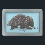 Boucle De Ceinture Rectangulaire Echidna mignonne avec dessin animé d'abeille<br><div class="desc">Ce design amusant présente notre mignonne échidna se faisant des amis avec une abeille. Bon humour australien dans le style dessin animé.</div>