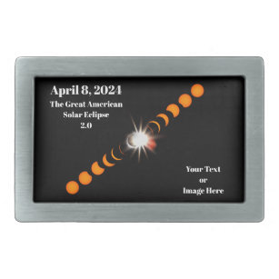 Boucle De Ceinture Rectangulaire Éclipse solaire totale 2024