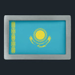 Boucle De Ceinture Rectangulaire Flag<br><div class="desc">Patriotic flag of Kazakhstan.</div>
