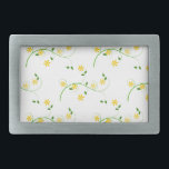 Boucle De Ceinture Rectangulaire Flore et Fleurs<br><div class="desc">3d fleuris et fleurs. Design jaune et vert.</div>