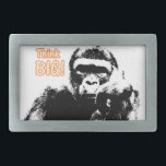 Boucle De Ceinture Rectangulaire Gorilla pense grand<br><div class="desc">Gorilla "Think Big"</div>