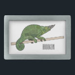 Boucle De Ceinture Rectangulaire Illustration du caméléon de Jackson<br><div class="desc">Illustration du caméléon de Jackson</div>