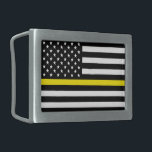 Boucle De Ceinture Rectangulaire Indicateur Dispatchers de ligne jaune mince<br><div class="desc">Le drapeau des régulateurs de ligne jaune mince est un drapeau patriotique américain avec une fine ligne jaune qui représente les régulateurs. Grand cadeau pour le répartiteur, cadeau pour la police, cadeau pour les pompiers et cadeau génial pour le patriote. Visitez notre magasin pour trouver plus de designs Thin Line...</div>